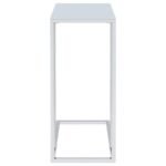 STELLA WHITE GLASS TOP C-SHAPED SOFA SIDE TABLE CHROME - Image 3
