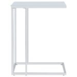 STELLA WHITE GLASS TOP C-SHAPED SOFA SIDE TABLE CHROME - Image 5