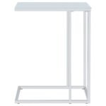 STELLA WHITE GLASS TOP C-SHAPED SOFA SIDE TABLE CHROME - Image 9
