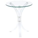 LANING ROUND GLASS TOP ACRYLIC SIDE TABLE CLEAR