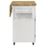 JALEN 3-DOOR MOBILE KITCHEN CART NATURAL BROWN AND WHITE - Image 6