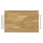 JALEN 3-DOOR MOBILE KITCHEN CART NATURAL BROWN AND WHITE - Image 7