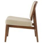 RAYO RATTAN CANE BACK ACCENT CHAIR WITH PADDED SEAT CAMEL - Image 5