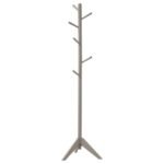 DEVLIN 6 HOOK FREESTANDING WOOD COAT RACK HAT HANGER GREY