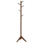 DEVLIN 6 HOOK FREESTANDING WOOD COAT RACK HAT HANGER WALNUT