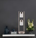 MUNSON 25-INCH 2 SWIVEL LIGHTS BEDSIDE TABLE LAMP SILVER - Image 2