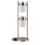 MUNSON 25-INCH 2 SWIVEL LIGHTS BEDSIDE TABLE LAMP SILVER