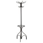 KIEFER 12 HOOK FREESTANDING METAL COAT RACK HAT HANGER BLACK