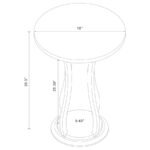 ELTON ROUND FAUX MARBLE TOP PLANT STAND BROWN - Image 4