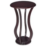 ELTON ROUND WOOD TOP ACCENT PLANT STAND CHERRY