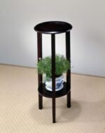 KIRK 1-SHELF ROUND WOOD PLANT STAND ESPRESSO - Image 2