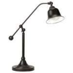 EDUARDO 25-INCH BELL DOWN BRIDGE TABLE LAMP DARK BRONZE