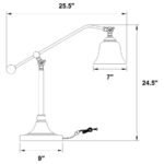 EDUARDO 25-INCH BELL DOWN BRIDGE TABLE LAMP DARK BRONZE - Image 3