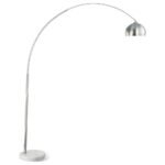 KRESTER 85-INCH DOME SHADE METAL ARC FLOOR LAMP CHROME
