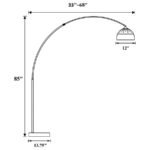 KRESTER 85-INCH DOME SHADE METAL ARC FLOOR LAMP CHROME - Image 3