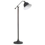 EDUARDO 54-INCH BELL DOWN BRIDGE FLOOR LAMP DARK BRONZE