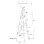GIANNI 70-INCH 3-SHELF FROSTED TORCHIERE FLOOR LAMP BLACK - Image 3