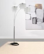 MIRIAM 90-INCH HANGING CRYSTAL ARC FLOOR LAMP CHROME - Image 2