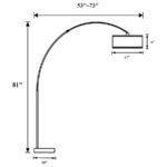 KAWKE 81-INCH ARCHED DRUM SHADE METAL FLOOR LAMP BLACK - Image 2
