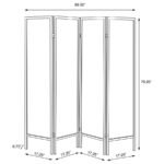 HAIDERA 4-PANEL ROOM DIVIDER FOLDING SCREEN BLACK DAMASK - Image 5