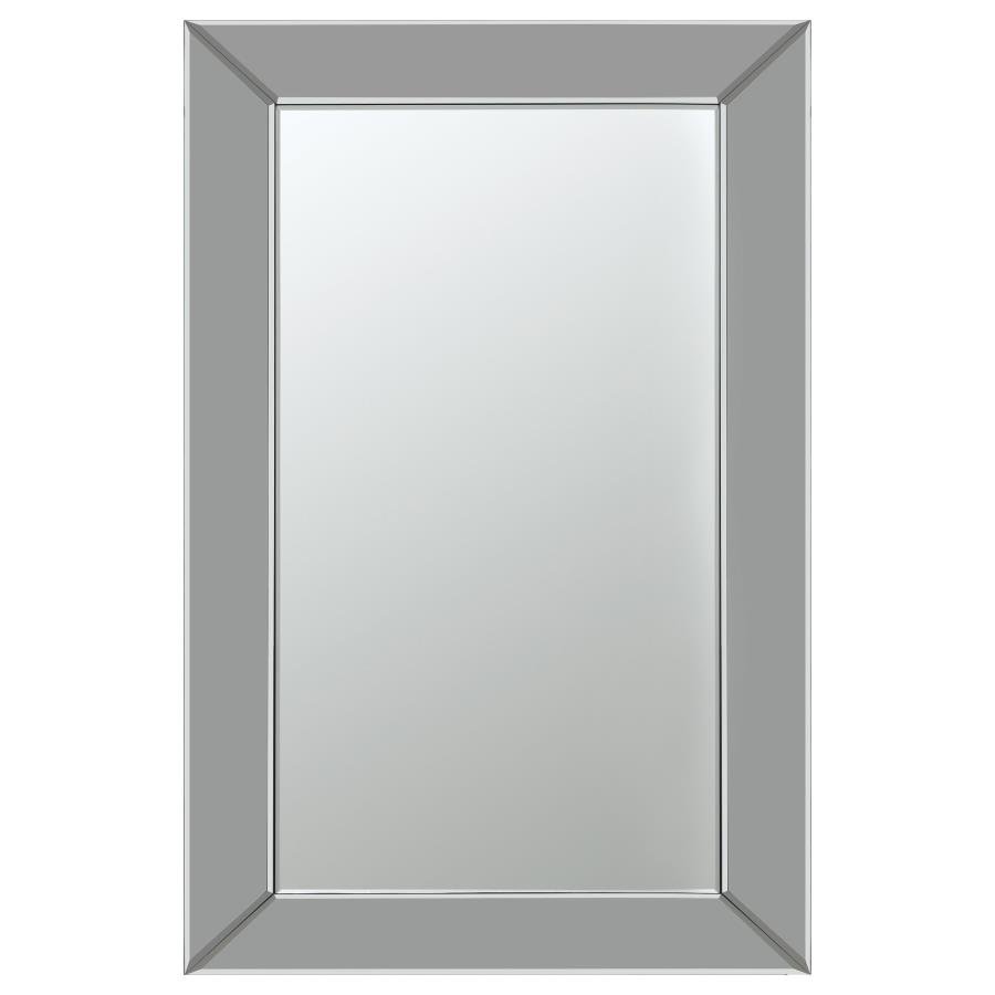 901783_02x900.jpg PINCIOTTI 36 X 24 INCH BEVELED FRAME WALL MIRROR SILVER - Image 1