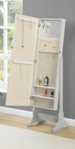YVONNE CHEVAL MIRROR WITH JEWELRY STORAGE DOVE GREY - Image 3