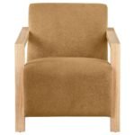 DIEGO UPHOLSTERED ACCENT ARM CHAIR WITH WOOD ARMS HONEY - Image 3