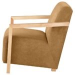 DIEGO UPHOLSTERED ACCENT ARM CHAIR WITH WOOD ARMS HONEY - Image 5