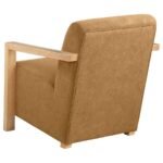 DIEGO UPHOLSTERED ACCENT ARM CHAIR WITH WOOD ARMS HONEY - Image 6