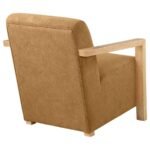 DIEGO UPHOLSTERED ACCENT ARM CHAIR WITH WOOD ARMS HONEY - Image 7