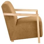 DIEGO UPHOLSTERED ACCENT ARM CHAIR WITH WOOD ARMS HONEY - Image 8