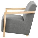 DIEGO UPHOLSTERED ACCENT ARM CHAIR WITH WOOD ARMS GREY - Image 5