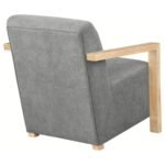DIEGO UPHOLSTERED ACCENT ARM CHAIR WITH WOOD ARMS GREY - Image 7