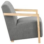 DIEGO UPHOLSTERED ACCENT ARM CHAIR WITH WOOD ARMS GREY - Image 8