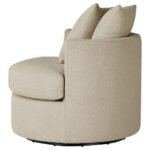 DEBBIE UPHOLSTERED SWIVEL ACCENT CHAIR CAMEL - Image 5