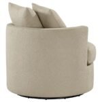 DEBBIE UPHOLSTERED SWIVEL ACCENT CHAIR CAMEL - Image 8