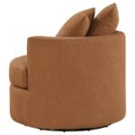 DEBBIE UPHOLSTERED SWIVEL ACCENT CHAIR BURNT ORANGE - Image 6