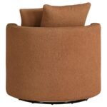 DEBBIE UPHOLSTERED SWIVEL ACCENT CHAIR BURNT ORANGE - Image 7