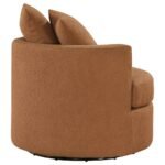 DEBBIE UPHOLSTERED SWIVEL ACCENT CHAIR BURNT ORANGE - Image 8