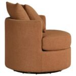 DEBBIE UPHOLSTERED SWIVEL ACCENT CHAIR BURNT ORANGE - Image 9