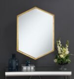 BLEDEL 24 X 34 INCH HEXAGONAL WALL MIRROR GOLD - Image 2