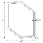 BLEDEL 24 X 34 INCH HEXAGONAL WALL MIRROR GOLD - Image 3