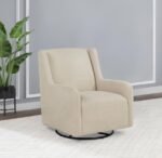 SERRA BOUCLE UPHOLSTERED SWIVEL GLIDER SANDY BEIGE - Image 2