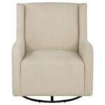 SERRA BOUCLE UPHOLSTERED SWIVEL GLIDER SANDY BEIGE - Image 3