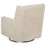 SERRA BOUCLE UPHOLSTERED SWIVEL GLIDER SANDY BEIGE - Image 6