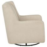 SERRA BOUCLE UPHOLSTERED SWIVEL GLIDER SANDY BEIGE - Image 9