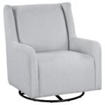 SERRA BOUCLE UPHOLSTERED SWIVEL GLIDER DOVE GREY