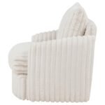 SARCO CORDUROY UPHOLSTERED SWIVEL ACCENT ARM CHAIR IVORY - Image 5