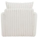 SARCO CORDUROY UPHOLSTERED SWIVEL ACCENT ARM CHAIR IVORY - Image 7