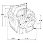 SARCO CORDUROY UPHOLSTERED SWIVEL ACCENT ARM CHAIR IVORY - Image 11